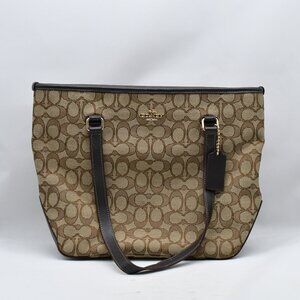 Vintage Coach Signature Womens Khaki Medium Canvas Tote